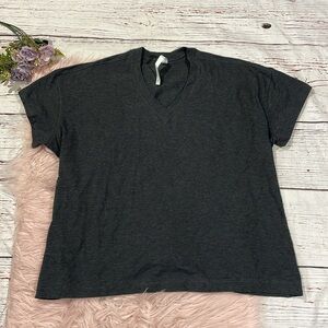 Lululemon Side Tie V-Neck Oversized T-Shirt Heathered Black